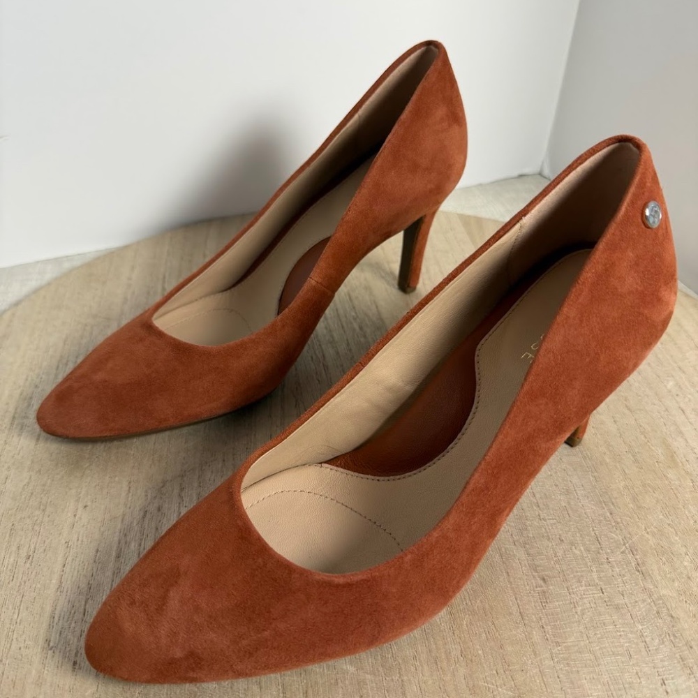Taryn Rose Women’s Suede Pumps Heels Brown Rust Size 7.5 - Picture 4 of 7